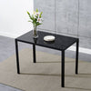 Compact Glass Dining Table 4 Seater 105cm in Length Black Home Kitchen Furniture
