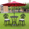 3pcs Bistro Set Cast Aluminium Outdoor Garden Patio Table &2 Chairs w/Cushions