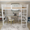 Single Solid Pine Wood Loft Bed Frame High Sleeper Bunk Bed Study Desk Cabin Bed