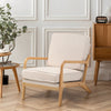 Velvet/Linen Armchair Wooden Retro Accent Tub Chair Occasional Chair Lounge Seat