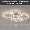 LED Ceiling Fan Light Dimmable Living Room Chandelier Lamp With Remote Control