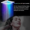 8inch Colour Changing Large Square Shower Head High Quality Chrome Bathroom