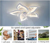 LED Ceiling Fan Light Dimmable Living Room Chandelier Lamp With Remote Control