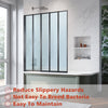 Bath Shower Screen 5 Folding Wet Room Black Frame Safety Glass Panel 1200x1400mm