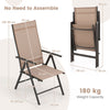 Patio Folding Dining Chairs Adjustable Outdoor Reclining Chairs w/Armrests