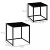 Nest of 2 Side Coffee Tables Set of Bedside Tables for Living Room Black