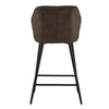 Set of 2 Bar Stools Faux Leather Seat Counter Stools Back Bar Stools