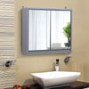 Wall Mounted Mirror Cabinet with Storage Shelf Bathroom Cupboard Grey
