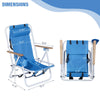 2 Pcs Folding Beach Chair 4 Position Portable Backpack Camping Chair Cup Holder