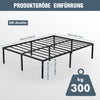 Metal Bed Frame Double Size Bed Platform Bed Base Black 135*190cm Height 45cm