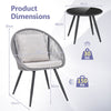 3Pcs Garden Furniture Set Modern Woven Rope Chair Set Balcony Table Chair Set