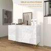 Modern Sideboard High Gloss Storage Cabinet White Gold Hairpin Legs Cupboard