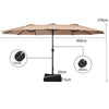 450cm Double-Sided Patio Umbrella W/ Base Extra-Large Market Umbrella W/ 12-Rib