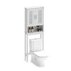 Bathroom Storage Shelf Over Toilet, 60x20x170cm, White Cabinet Unit