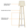 3-Tier Shelf Floor Lamp w/Shade Standing Light Open Shelves Storage Living Room