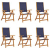 Folding Garden Chairs 6 pcs Solid Wood Acacia and Z7J0