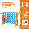 Giant 4 in a Row Game Jumbo Connect 4 Garden Games w/42 Rings Basketball Hoop