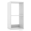 GYMAX Open Back 2 tier Bookshelf 2 Cube Bookcase Set White
