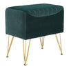Velvet Footstool Ottomans with 4 Metal Legs Dressing Table Stool Bedroom Chairs