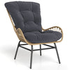 PE Rattan Garden Chair Outdoor Armchair Wicker Lounge Chairs-Grey