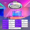 RGB LED Ceiling Fan Light Dimmable Adjustable Wind Speeds with Music Mfouvbwfkqj