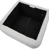 Teddy Fleece Ottoman Storage Seat Footstool Dressing Vanity Chair w/Wood Legs