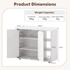 Shoe Cabinet Wooden White Storage Cupboard Double Doors Adjustable Shelves Hall