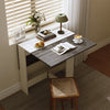 Drop Leaf Table Folding Dining Table With Mobile Wheels & Hidden Storage Shelf