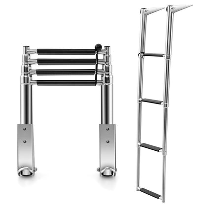 4-step Telescoping Boat Ladder Folding Dock Ladder Swimming Pool Ladder