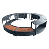 Poly Rattan Lazy Spa Surround Hot Tub Wicker Enclosure Storage Outdoor Garden