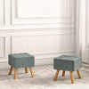 Linen Upholstered Shoes Bench Footrest Foot Stool Ottoman Seat with 4 Wood Legs