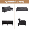 3 Seater Click Clack Sofa Velvet Mid Century Modern Couch with Solid Wooden Legs