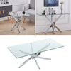 Modern Glass Table Cross X Rectangle Square Side Coffee Dining Table Living Room