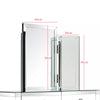 Glass Mirrored Dressing Table Makeup Vanity Desk Bedroom w/ Drawer&Mirror&Stool