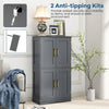 Bathroom Floor Storage Cabinet 110cm Freestanding Pantry Cabinet-Gray