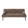 Panana Fabric Sofa Bed Sofabed with Drink Holders Recliner Free Bolster Cushions