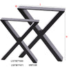 2x Industrial Steel Table Legs Stand Feet Trapezium X A Sandglass Shape Frame UK