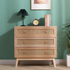 Rattan 3 Drawer of Chest Cabinet Sideboard Storage Unit Bedroom Furniture