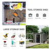 Galvanized Steel Outdoor Garden Storage Shed W/ Open Shed for Bike Tool 5.5x9FT
