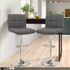 2x Chrome & Height Adjust Swivel Faux Leather Kitchen Breakfast Bar Stool