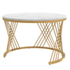 Set of 2 Round Nesting Coffee Table Side Table with 1 Drawer for Living Room