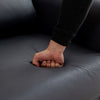 Black Ergonomics 2 Seater Sofa Modern High Back Fabric Couch Wood Legs 2 Pockets