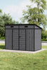 2 Doors Pent Shed Outdoor Tool House Lockable Plastic Garden Storage Sheds Grey