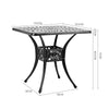 Cast Aluminium Patio Garden Bistro Dining Table and Chairs Set Outdoor Furniture