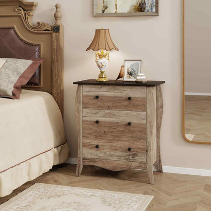 77cm Farmhouse Chest of Drawers Storage Organizer w/ Anti-tipping Kit-Coffee