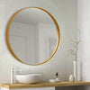 Round Metal Gold Wall Mounted Makeup Glass Mirror Vanity Bathroom Dressing Decor