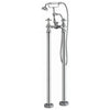 Traditional Freestanding Bath Shower Mixer Tap Brushed Brass-Chrome