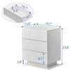 White High Gloss Drawers Front Bedside Table SideTable Night Stand LED Light