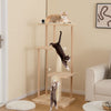 126 cm Tall Solid Wood Cat Tree Home 4-Tier Large Cat Tower w/Beech Post
