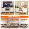 TV Stand for TVs up to 65” Media Console Table w/Adjustable Shelf 2-door Cabinet